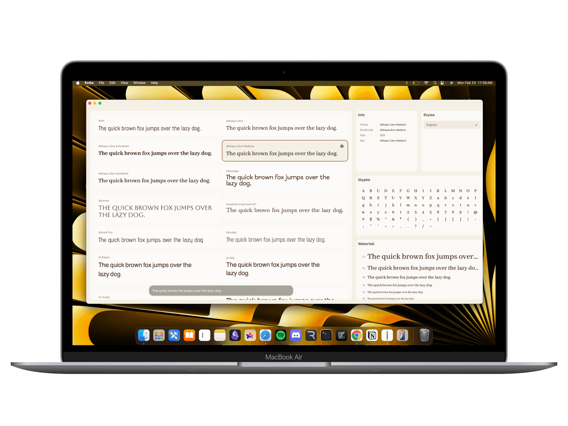 Emka app running on MacBook